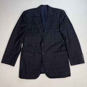 Loro Piana‎ Super 120's Blazer Men's 38* Light Black Windowpane Plaid